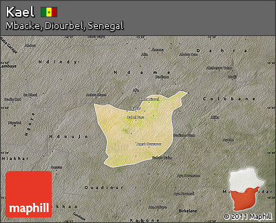Satellite Map of Kael, darken, semi-desaturated