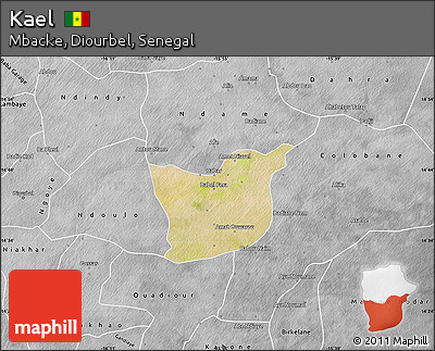 Satellite Map of Kael, desaturated