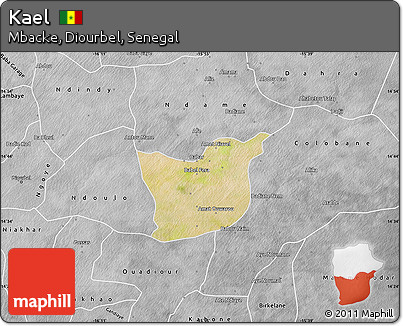 Satellite Map of Kael, desaturated