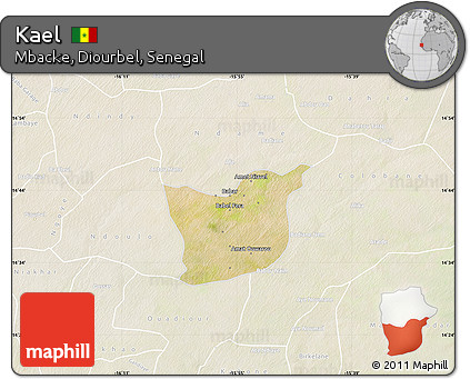 Satellite Map of Kael, lighten
