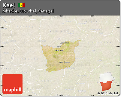 Satellite Map of Kael, lighten