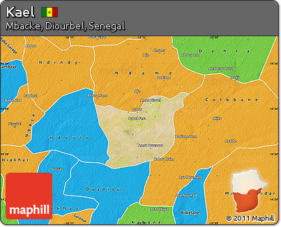 Satellite Map of Kael, political outside