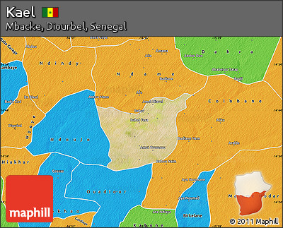 Satellite Map of Kael, political outside