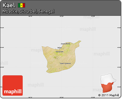 Satellite Map of Kael, single color outside