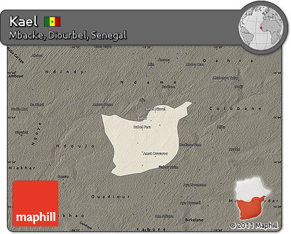Shaded Relief Map of Kael, darken