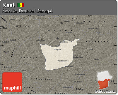 Shaded Relief Map of Kael, darken