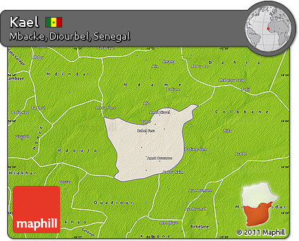 Shaded Relief Map of Kael, physical outside