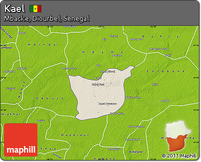 Shaded Relief Map of Kael, physical outside