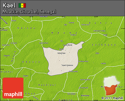 Shaded Relief Map of Kael, physical outside