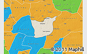 Shaded Relief Map of Kael, political outside