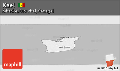 Gray Panoramic Map of Kael, single color outside