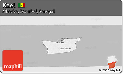 Gray Panoramic Map of Kael, single color outside