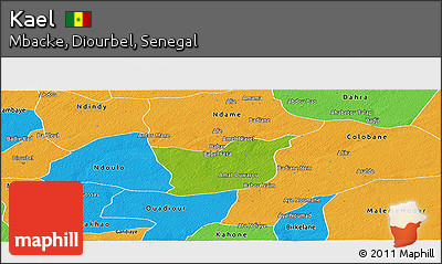 Physical Panoramic Map of Kael, political outside