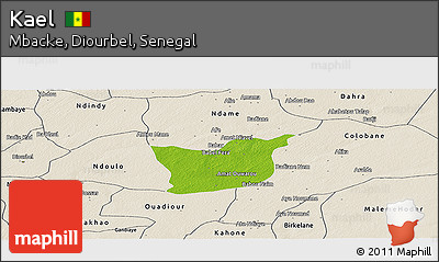 Physical Panoramic Map of Kael, shaded relief outside