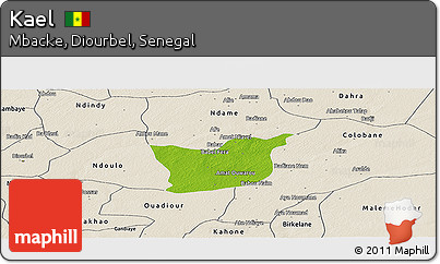 Physical Panoramic Map of Kael, shaded relief outside