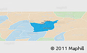 Political Panoramic Map of Kael, lighten