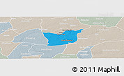Political Panoramic Map of Kael, lighten, semi-desaturated