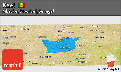 Political Panoramic Map of Kael, satellite outside