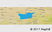 Political Panoramic Map of Kael, satellite outside