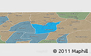 Political Panoramic Map of Kael, semi-desaturated