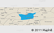 Political Panoramic Map of Kael, shaded relief outside