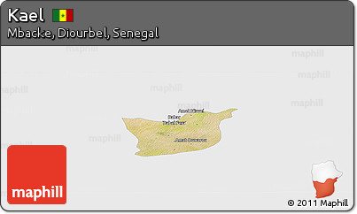 Satellite Panoramic Map of Kael, single color outside