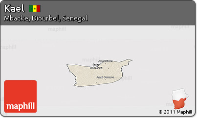 Shaded Relief Panoramic Map of Kael, cropped outside