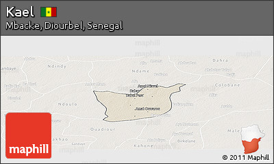 Shaded Relief Panoramic Map of Kael, lighten