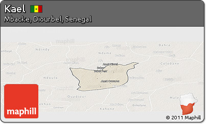Shaded Relief Panoramic Map of Kael, lighten