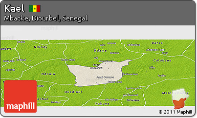 Shaded Relief Panoramic Map of Kael, physical outside
