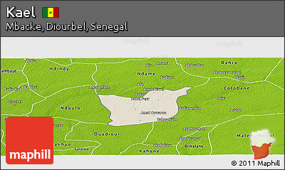 Shaded Relief Panoramic Map of Kael, physical outside