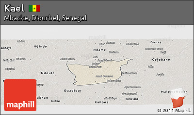 Shaded Relief Panoramic Map of Kael, semi-desaturated