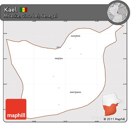 Classic Style Simple Map of Kael, cropped outside
