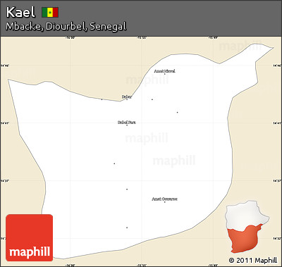 Classic Style Simple Map of Kael, single color outside