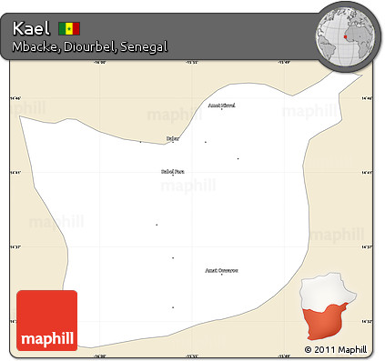 Classic Style Simple Map of Kael, single color outside