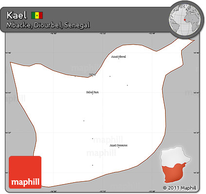 Gray Simple Map of Kael, cropped outside