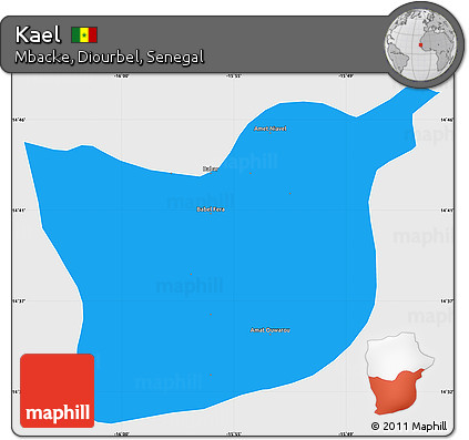 Political Simple Map of Kael, single color outside
