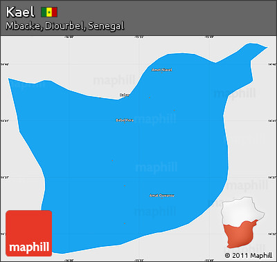Political Simple Map of Kael, single color outside
