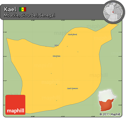 Savanna Style Simple Map of Kael, single color outside