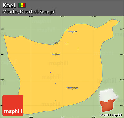 Savanna Style Simple Map of Kael, single color outside