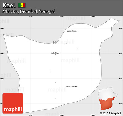 Silver Style Simple Map of Kael, single color outside