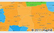Political Shades Simple Map of Diourbel, political outside