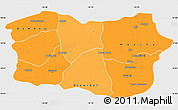 Political Shades Simple Map of Diourbel, single color outside