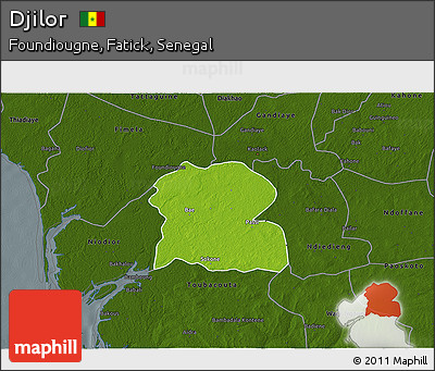 Physical 3D Map of Djilor, darken