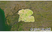 Satellite 3D Map of Djilor, darken