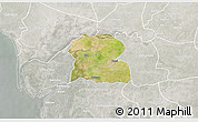 Satellite 3D Map of Djilor, lighten, semi-desaturated