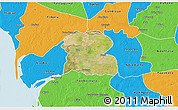Satellite 3D Map of Djilor, political outside