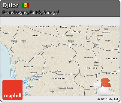 Shaded Relief 3D Map of Djilor