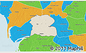 Shaded Relief 3D Map of Djilor, political outside