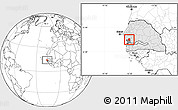 Blank Location Map of Djilor, highlighted country, highlighted parent region